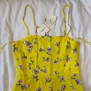 Zara Yellow Midi Dress size M
